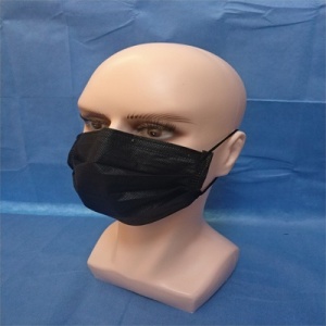 3-ply black non woven face mask